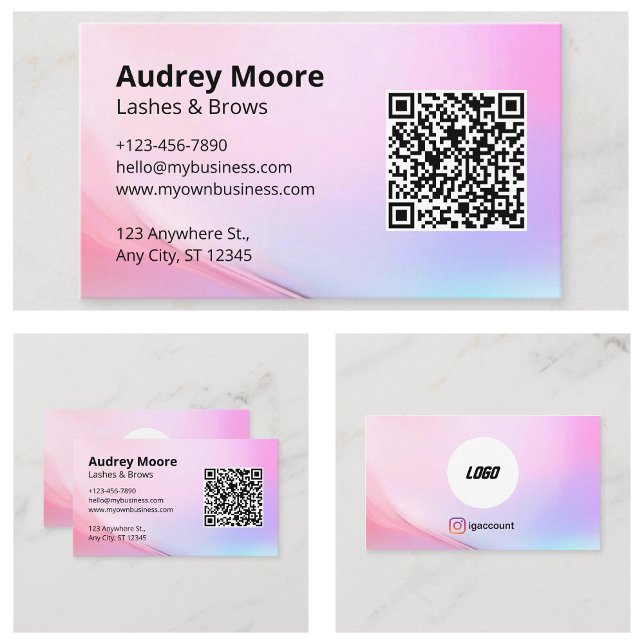 Tarjeta De Visita Moderna Girly Lazas Brows Lash Tech (Modern Girly Lashes Brows Lash Tech Business Card
)