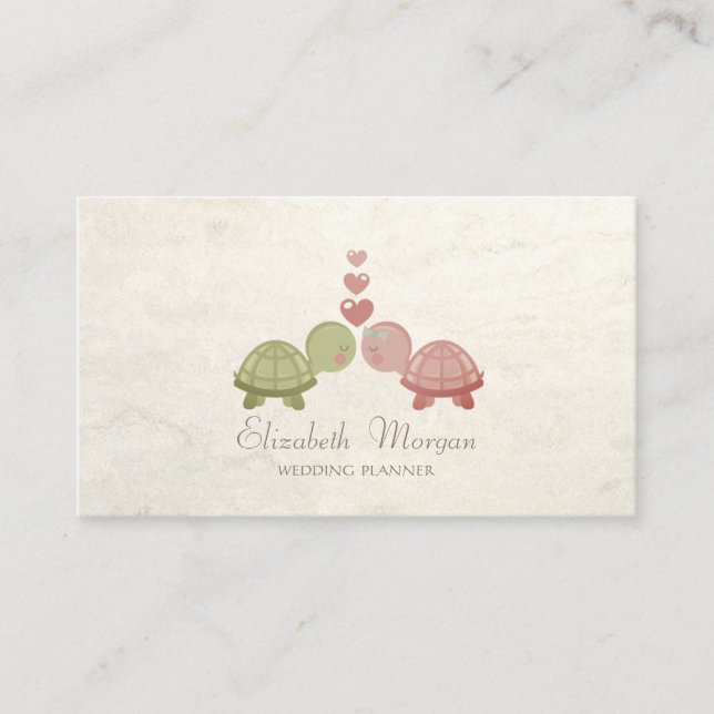 Tarjeta De Visita Moderna Girona Graciosa, Tortugas Enamoradas (Anverso)