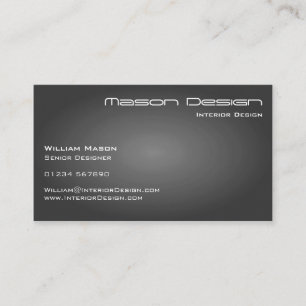 Tarjeta de visita moderna gris de Minimalistic del