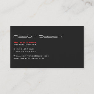 Tarjeta de visita moderna gris de Minimalistic del