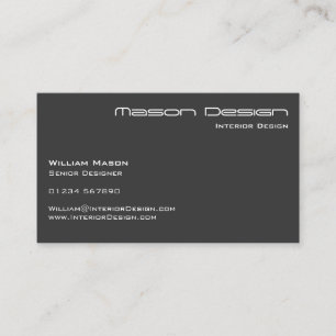Tarjeta de visita moderna gris de Minimalistic del