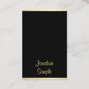Tarjeta De Visita Moderna Guay de oro negro manuscrita personalizada