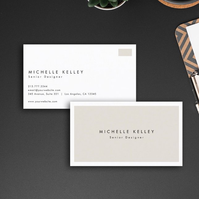 Tarjeta De Visita Moderna Limpia Sencilla De Estilo 2 Tonos (Striking Stylish yet Simple modern business card design)