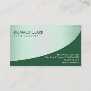 Tarjeta De Visita Moderna línea profesional Verde Elegante