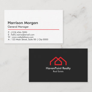 Tarjeta De Visita Moderna línea roja negra brillante profesional mín