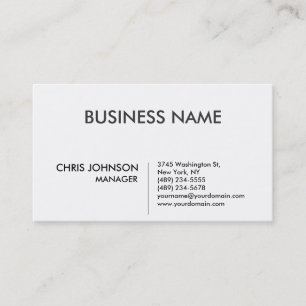 Tarjeta de visita moderna llana negra y blanca