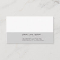 Moderna Llanura Elegante Profesional Gris-Blanco