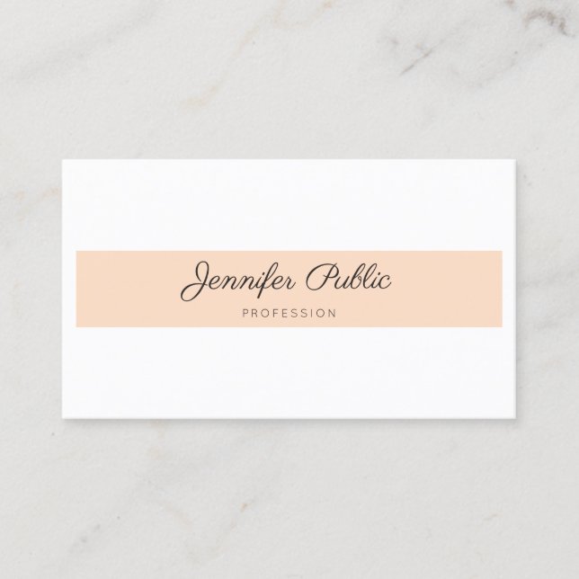 Tarjeta De Visita Moderna Llanura Minimalista Profesional Elegante (Anverso)