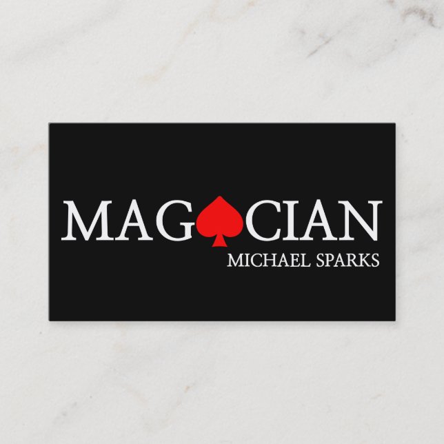 Tarjeta De Visita Moderna Magia Magician Card Poker Entretenimiento (Anverso)