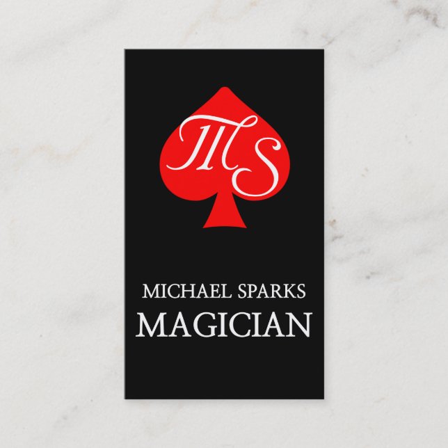 Tarjeta De Visita Moderna Magia Magician Card Poker Entretenimiento (Anverso)