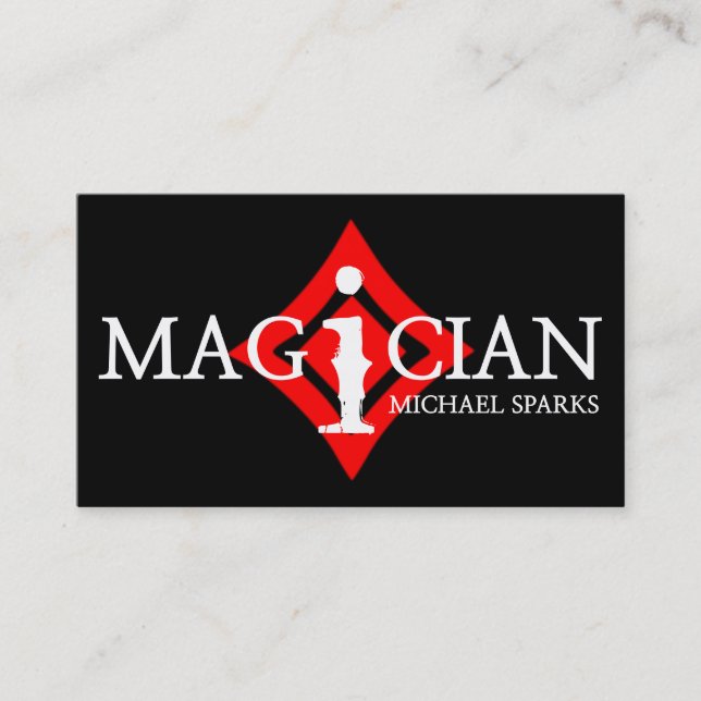 Tarjeta De Visita Moderna Magia Magician Card Poker Entretenimiento (Anverso)