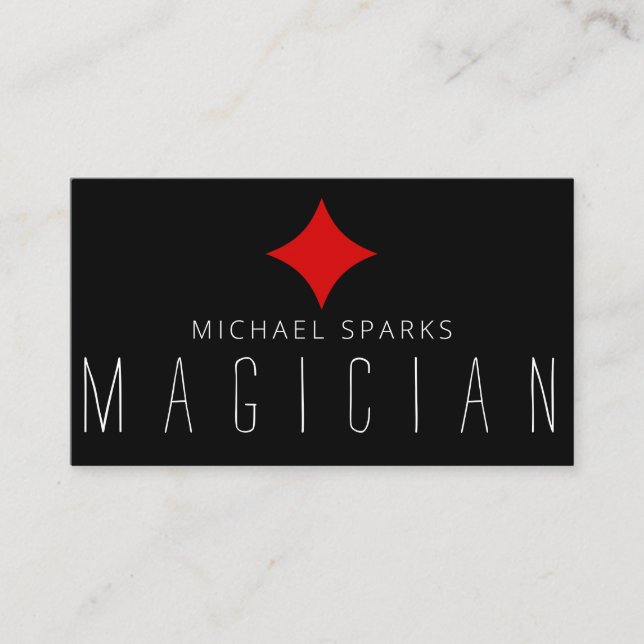 Tarjeta De Visita Moderna Magia Magician Card Poker Entretenimiento (Anverso)