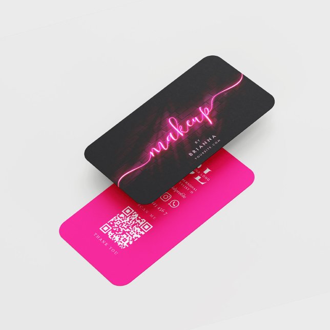 Tarjeta De Visita Moderna maquilladora Artista Salón De Belleza Rosa (Subido por el creador)