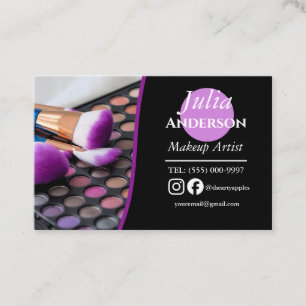 Tarjeta De Visita Moderna maquillaje Artista MUA foto pequeña empres
