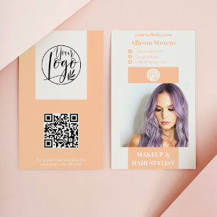 Tarjeta De Visita Moderna maquillaje de melocotón para el pelo foto