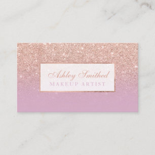 Tarjeta De Visita Moderna maquillaje de moda de lavanda rosa rosa pu