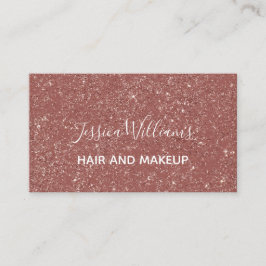 Tarjeta De Visita Moderna maquillaje de pelo de Rosa dorado Purpurin