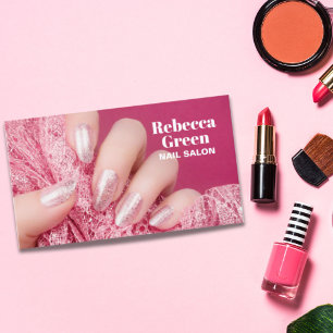 Tarjeta De Visita Moderna maquillaje manicura nails salón de uñas