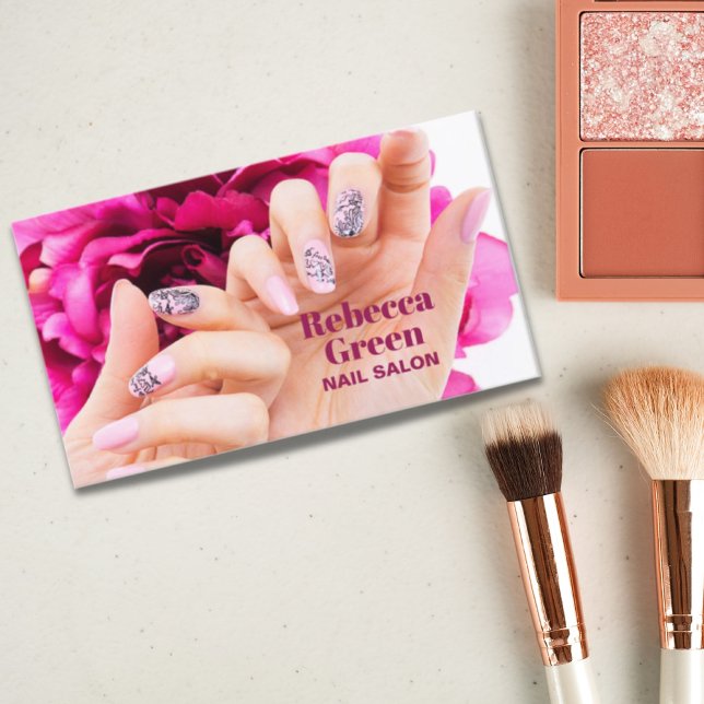 Tarjeta De Visita Moderna maquillaje manicura nails salón de uñas (Subido por el creador)