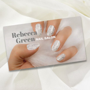 Tarjeta De Visita Moderna maquillaje manicura nails salón de uñas