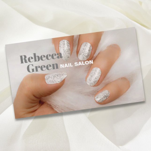 Tarjeta De Visita Moderna maquillaje manicura nails salón de uñas (Modern beauty makeup manicure nails nail salon business card)