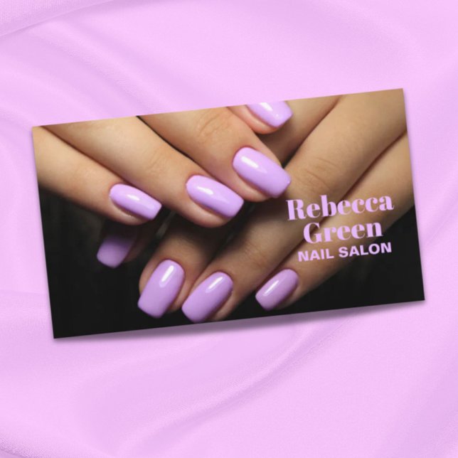 Tarjeta De Visita Moderna maquillaje manicura nails salón de uñas (Modern beauty makeup manicure nails nail salon business card)