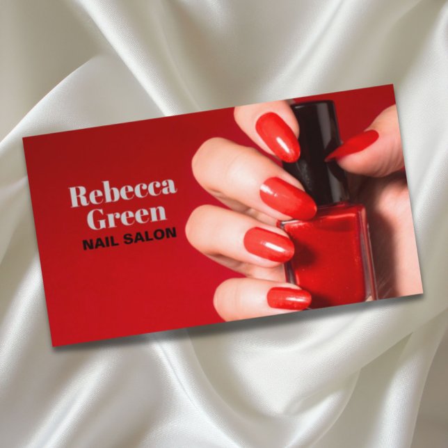 Tarjeta De Visita Moderna maquillaje manicura nails salón de uñas (Modern beauty makeup manicure nails nail salon business card)