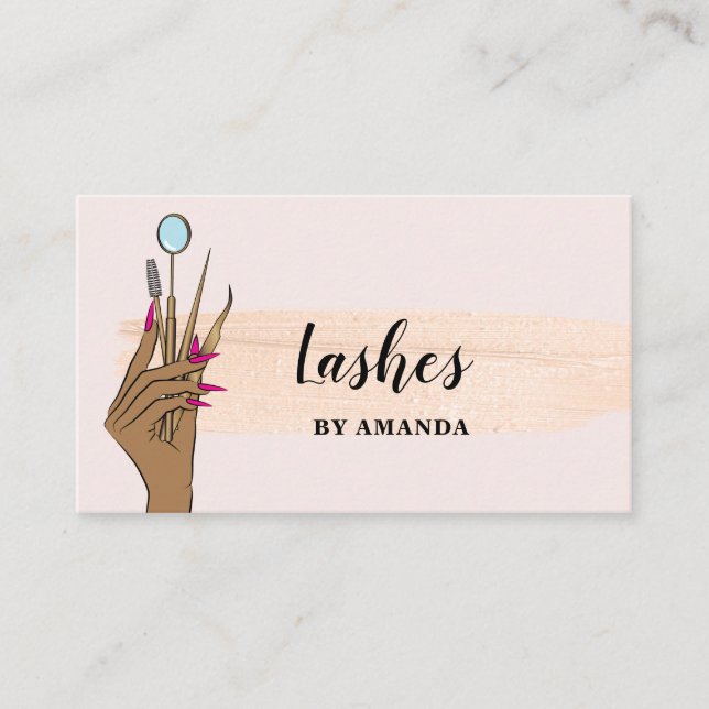 Tarjeta De Visita Moderna maquillaje Ojos De Ojos Lanza Girly Busine (Anverso)