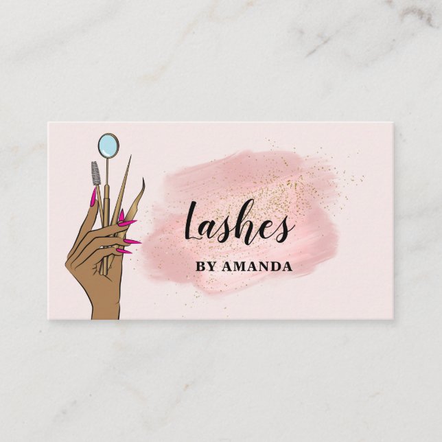 Tarjeta De Visita Moderna maquillaje Ojos De Ojos Lanza Girly Busine (Anverso)