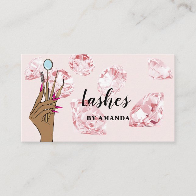 Tarjeta De Visita Moderna maquillaje Ojos De Ojos Lanza Girly Busine (Anverso)