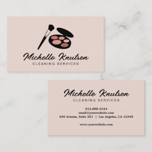 Tarjeta De Visita Moderna maquillaje rosa Artista y Salón Elegante