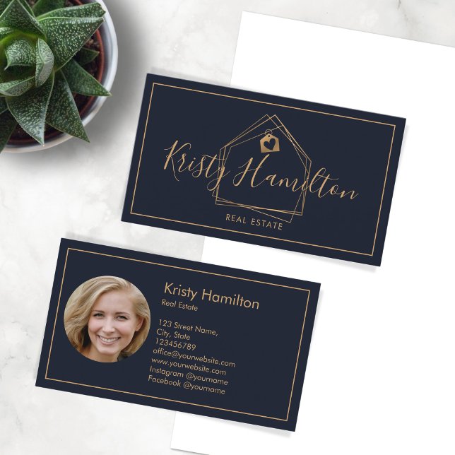 Tarjeta De Visita Moderna Marina Profesional Inmobiliaria Añadir Fot (Subido por el creador)