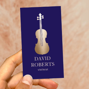 Tarjeta De Visita Moderna marina violinista de profesor de música de