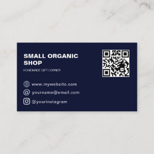 Tarjeta de visita moderna minimalista azul marino