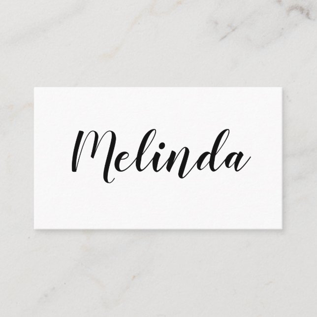 Tarjeta de visita moderna minimalista blanco y (Anverso)