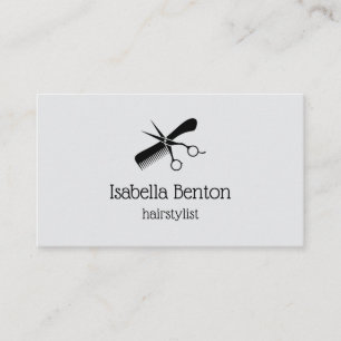 Tarjeta De Visita Moderna Minimalista Hair Stylist Scissor Comb Salo