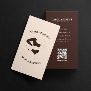 Tarjeta De Visita Moderna Moda cuerpo esculpiendo Waxing Massage QR