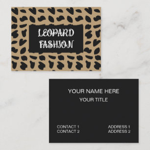 Tarjeta De Visita Moderna Moda de Leopardo Patrón de Leopardo