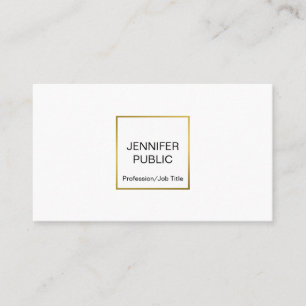 Tarjeta De Visita Moderna Moda de oro blanco elegante profesional si