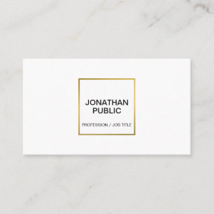 Tarjeta De Visita Moderna Moda de oro blanco elegante profesional si
