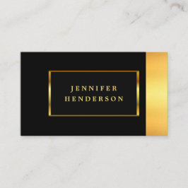 Tarjeta De Visita Moderna moda elegante profesional negro y dorado