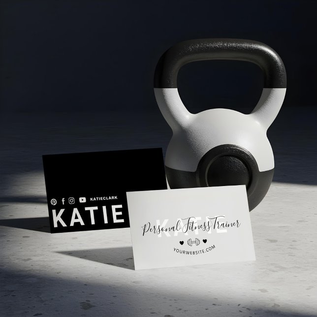Tarjeta De Visita Moderna moda en línea entrenador personal Fitness  (Modern Trendy Online Personal Trainer Fitness Grey Business Card)