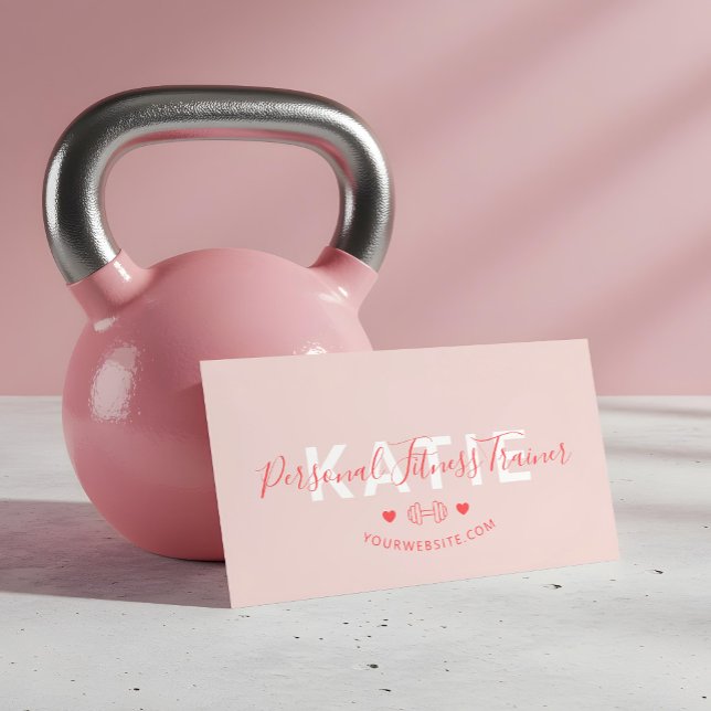Tarjeta De Visita Moderna moda en línea entrenador personal fitness (Modern Trendy Online Personal Trainer Fitness Business Card)