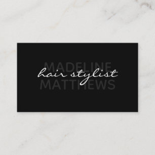 Tarjeta De Visita Moderna Moda en negro Estilo de escritura estilo h