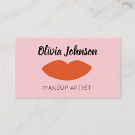 Tarjeta De Visita Moderna Moda Francesa Rojo Lips Beautician Minimal