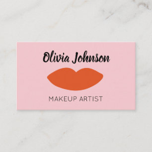 Tarjeta De Visita Moderna Moda Francesa Rojo Lips Beautician Minimal