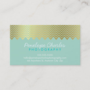 Tarjeta De Visita MODERNA moda fresco Relieve metalizado de oro chev