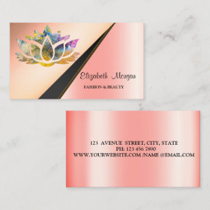 Tarjeta De Visita Moderna Moda geométrica Gold elegante Lotus