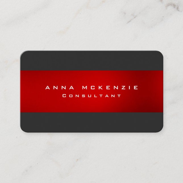 Tarjeta De Visita Moderna moda gris rojo único moda creativa (Anverso)