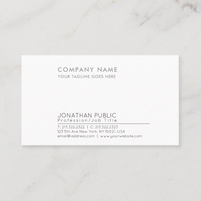 Tarjeta De Visita Moderna Moda profesional elegante y corporativa (Anverso)